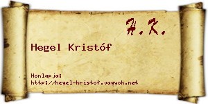Hegel Kristóf névjegykártya
