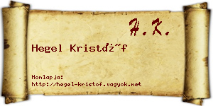 Hegel Kristóf névjegykártya